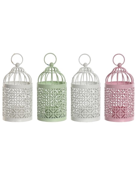 FAROL  HIERRO 8X8X15 JAULITA 4 SURT PASTELES