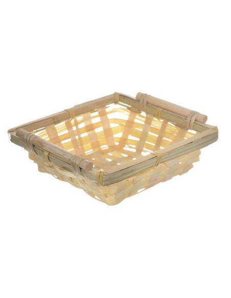 PANERA BAMBU CUADRADA CON ASAS COLOR NATURAL