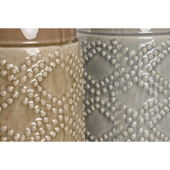 JARRON CERAMICA 17X17X44 ROMBOS 2 SURT.