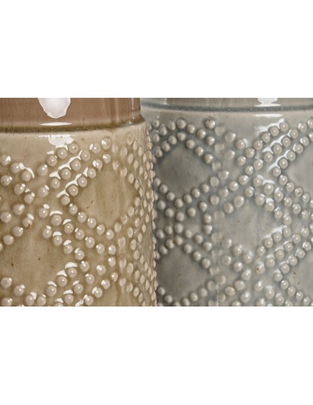 JARRON CERAMICA 17X17X44 ROMBOS 2 SURT.