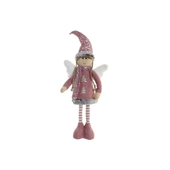 FIGURA POLIESTER RESINA 25X9X48 ANGEL ROSA