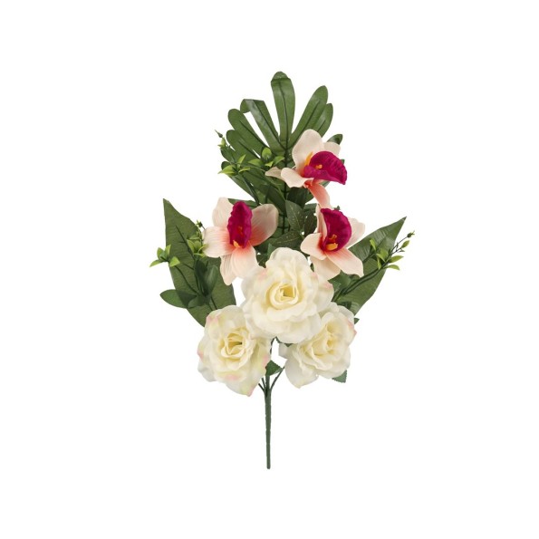 CONJUNTO ROSAS- ORQUIDEA X9-51CM (CREMA)