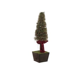 ARBOL LED RATAN 12X12X48 MACETA LAZO ROJO