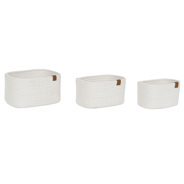 CESTA SET 3 ALGODON 23X18X13 BLANCO