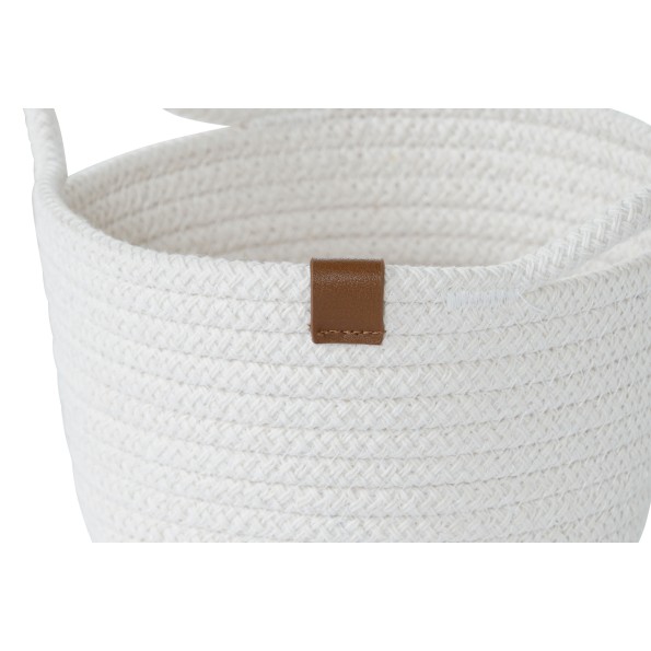 CESTA SET 2 ALGODON 22X22X16 CON ASAS BLANCO