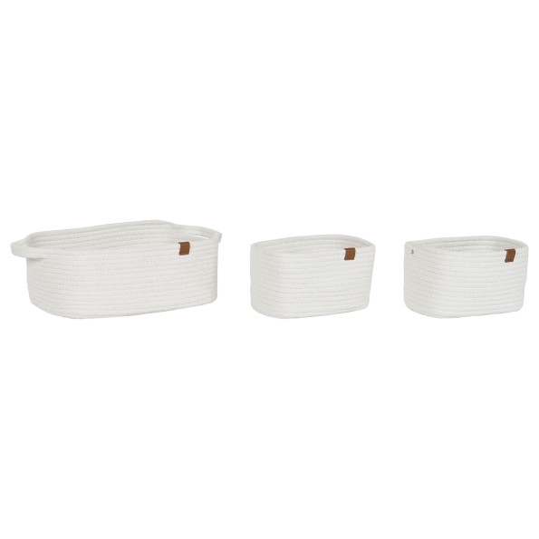 CESTA SET 3 ALGODON 33X23X13 BLANCO