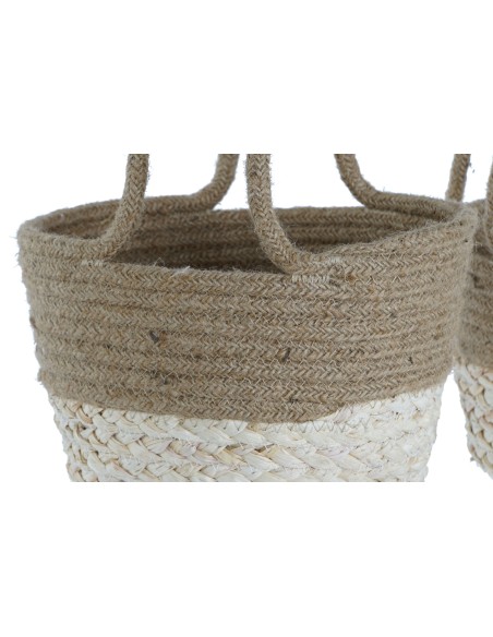 MACETERO SET 3 MAIZ TRENZADO YUTE 26X26X70 NATURAL