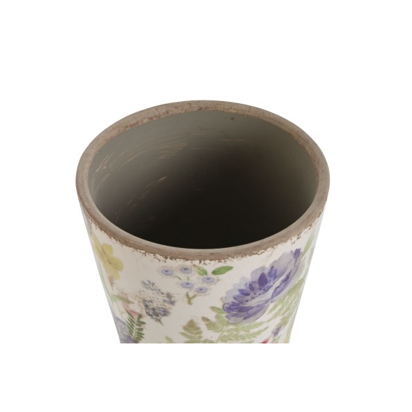 MACETERO GRES 14X14X14 FLORES MULTICOLOR