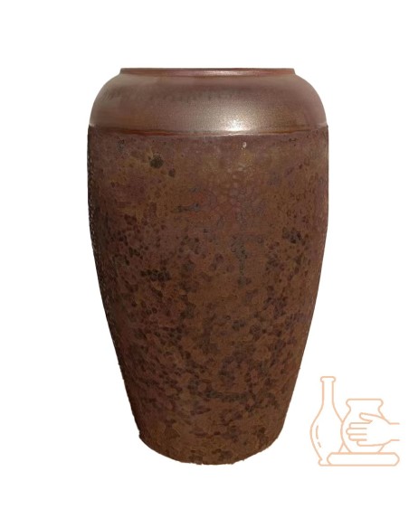 JARRON CERAMICA 16X16X31 SIMIL OXIDO MARRON