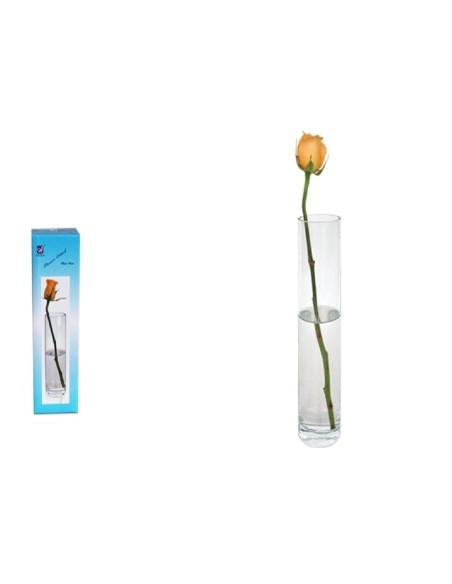 FLORERO CRISTAL RED 6X25CM