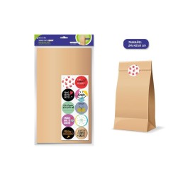 SOBRE PAPEL KRAFT 10 UND + ADHESIVOS 24X6X42CM