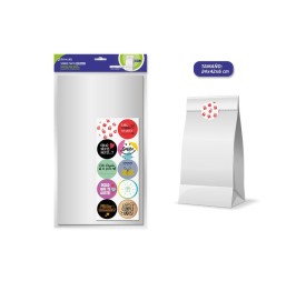 SOBRE PAPEL BLANCO 10 UND + ADHESIVOS 24X6X42CM