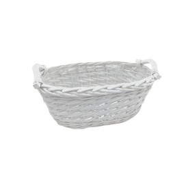 CESTA MIMBRE OVALADA BLANCA 2/M 32X18H13