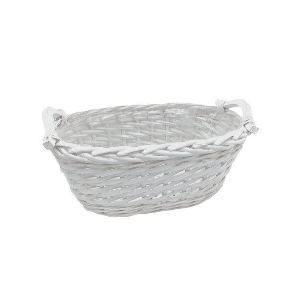 CESTA MIMBRE OVALADA BLANCA 2/M 32X18H13