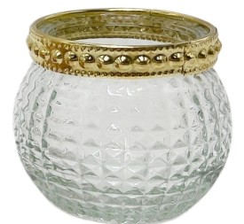 PORTAVELA REDONDO BORDE MET.ORO D.8/7H10 TRASP