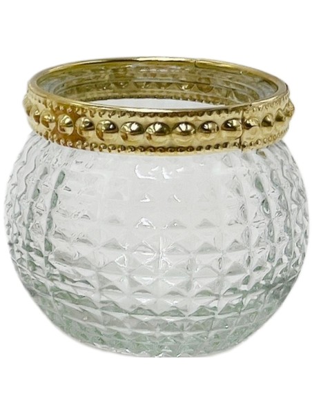 PORTAVELA REDONDO BORDE MET.ORO D.8/7H10 TRASP