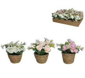 MACETA ALGAS CON ROSAS-MARGARITAS 17 CM