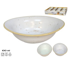 SALSERA APERITIVO GRES OVAL. BORDE CREMA 100ML 2 S