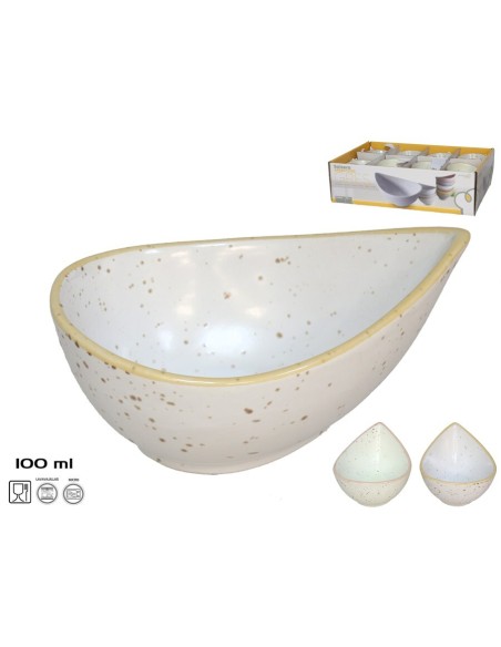 SALSERA APERITIVO GRES GOTA BORDE CREMA 100ML 2 SU