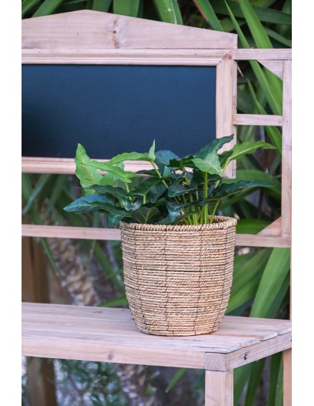 MACETERO SET 3 FIBRA 31X31X24 NATURAL MARRON