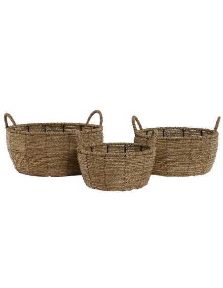 MACETERO SET 3 FIBRA METAL 34X33X15 ASA NATURAL