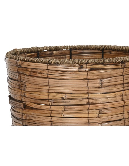MACETERO SET 3 RATAN METAL 31X31X27 NATURAL MARRON