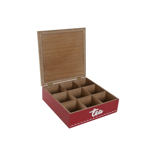 CAJA INFUSIONES MDF 24X24X7,5 ROJO
