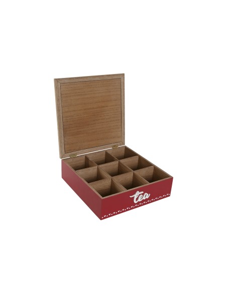 CAJA INFUSIONES MDF 24X24X7,5 ROJO