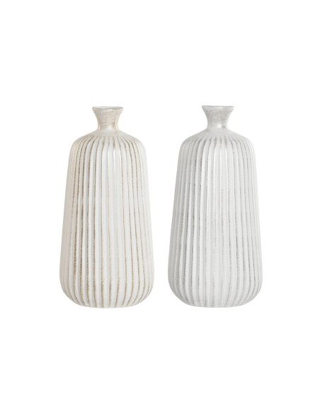 JARRON GRES 16X16X38 2 SURTIDO PLATA/DORADO