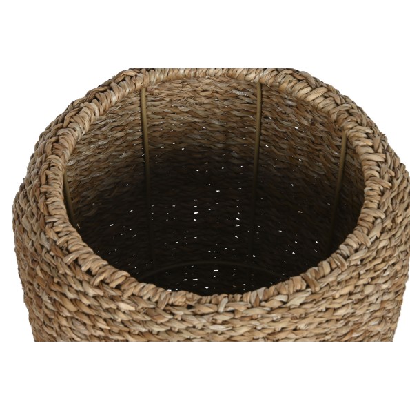 MACETERO SET 3 SEAGRASS METAL 43X43X70 NATURAL