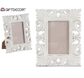 PORTAFOTO CALADO MADERA BLANCO 13X18 CM