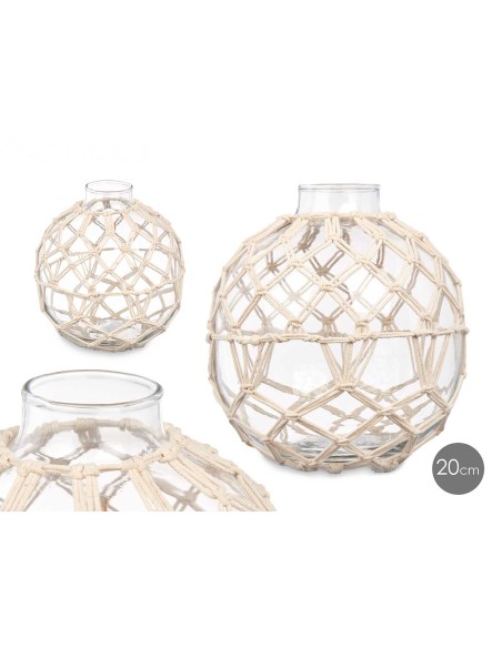 ESFERA VIDRIO CUERDA BLANCA MED