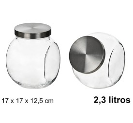 BOTE CRISTAL TAPA METAL 2.3L