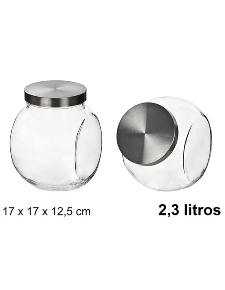 BOTE CRISTAL TAPA METAL 2.3L BOTE CRISTAL TAPA METAL 2.3L