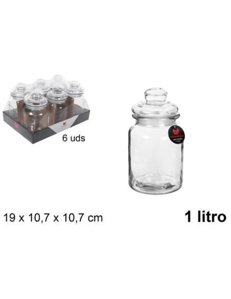 BOTE CRISTAL HERMETICO GALLETAS 1L