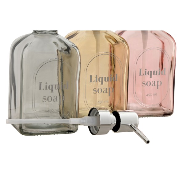 DOSIFICADOR CRISTAL ABS 8X7,5X19 450 ML, 3 SURT.