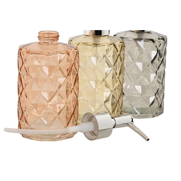 DOSIFICADOR CRISTAL ABS 7,5X7,5X17,5 320ML 3 SURT.