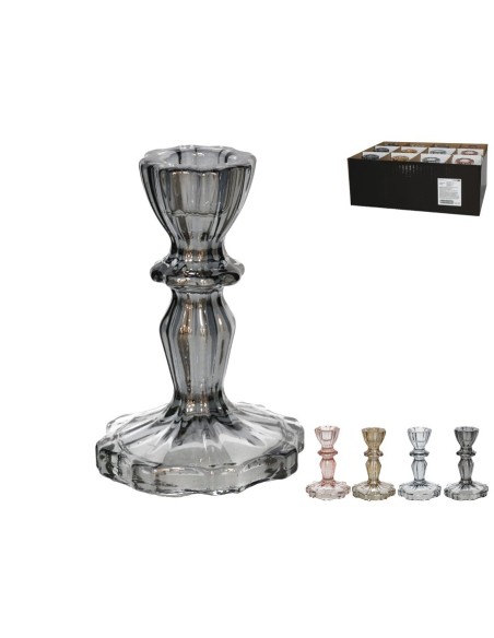 PORTAVELAS CRISTAL 7,5x11,2CM 4 SURTIDOS