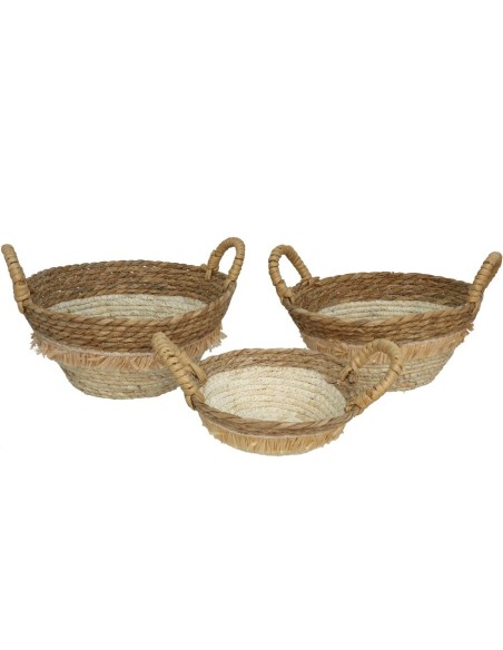 SET 3 CESTAS REDONDAS CON ASAS RUANDA