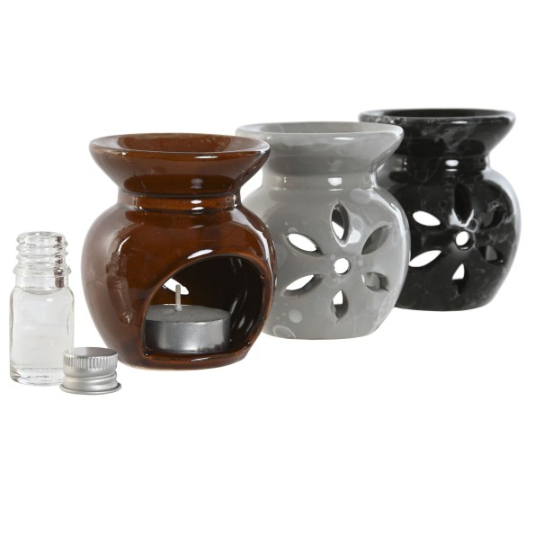 QUEMADOR SET 3 CERAMICA 7X6X10 5 ML. 1 VELA + 1 BO