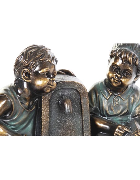 FUENTE RESINA 47X35X63 NIÑOS ENVEJECIDO BRONCE