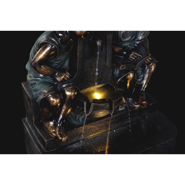 FUENTE RESINA 47X35X63 NIÑOS ENVEJECIDO BRONCE