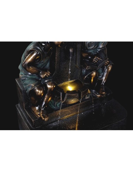 FUENTE RESINA 47X35X63 NIÑOS ENVEJECIDO BRONCE