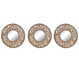 ESPEJO  3 MADERA CRISTAL 20X1X20 BOLITAS