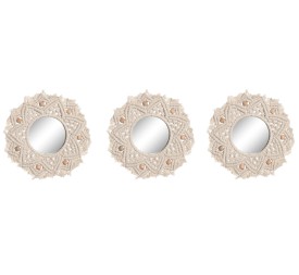 ESPEJO SET 3 MACRAME BOLAS CRISTAL 20X1X20 BLANCO (ES-212330)
