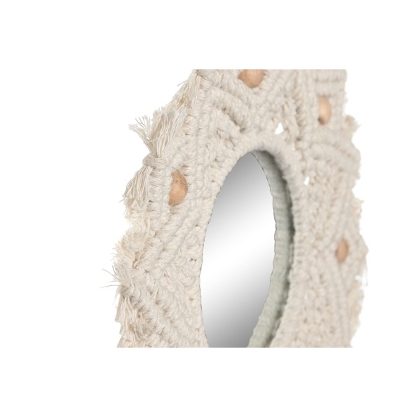 ESPEJO SET 3 MACRAME BOLAS CRISTAL 20X1X20 BLANCO (ES-212330)