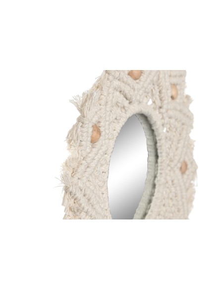ESPEJO SET 3 MACRAME BOLAS CRISTAL 20X1X20 BLANCO (ES-212330)