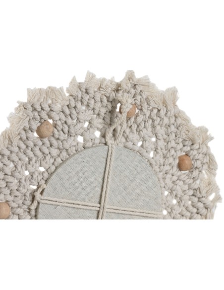 ESPEJO SET 3 MACRAME BOLAS CRISTAL 20X1X20 BLANCO (ES-212330)