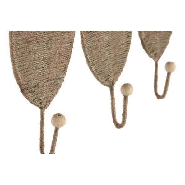 PERCHERO PARED SET 3 YUTE  12X4X26 HOJA (PP-212335)