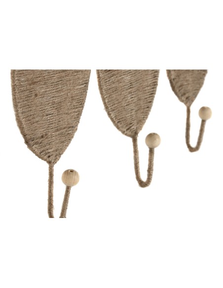 PERCHERO PARED SET 3 YUTE  12X4X26 HOJA (PP-212335)